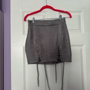 Faux suede mini skirt size S